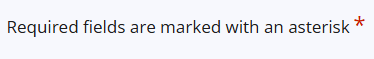 Screenshot Showing The Required Fields Are Marked With An Asterisk